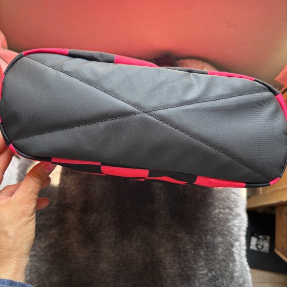 HERSCHEL Alexander Insulated Zip Tote and Bottle Holder/Large Check Neon Pink/Bl - Picture 11 of 14